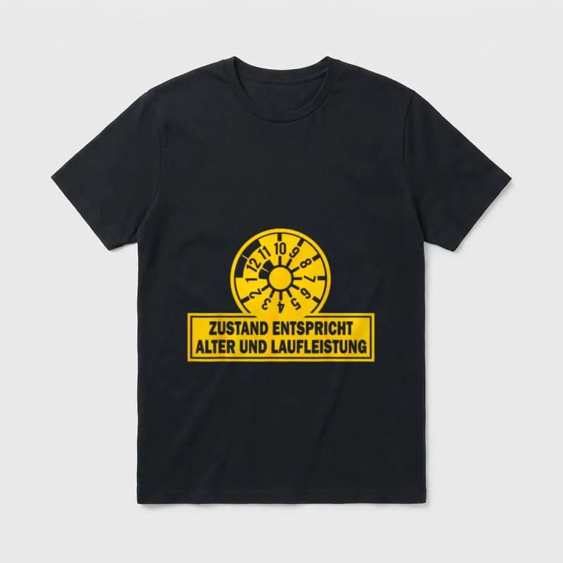 Lustiges Zustand entspricht Alter T-Shirt – Klassisches T-Shirt in Schwarz