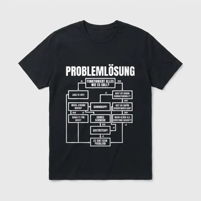 Männer Problemlösung Halbarm Prozess T-Shirt – Klassisches T-Shirt in Schwarz