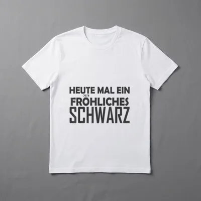 Heute mal EIN fröhliches T-Shirt – Schriftzug „Heute mal ein fröhliches Schwarz“ mit Augen – Klassisches T-Shirt in Schwarz