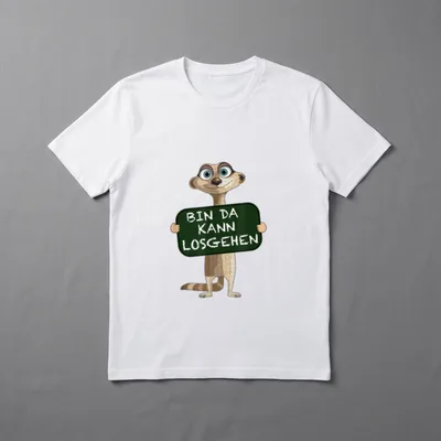 Erdmännchen Bin da kann T-Shirt – Klassisches T-Shirt in Schwarz