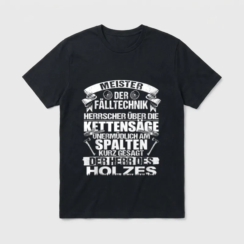 Lustiger Spruch Kettensäge Holz T-Shirt – Klassisches T-Shirt in Schwarz