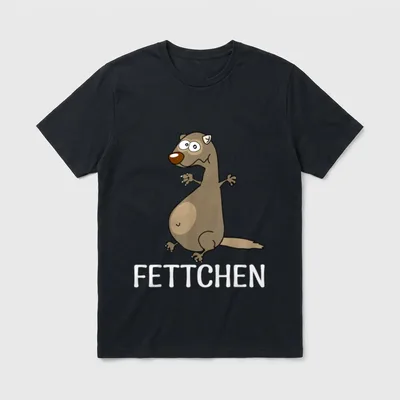 Fettchen Lustiges Fettchen/Frettchen T-Shirt – Klassisches T-Shirt in Schwarz