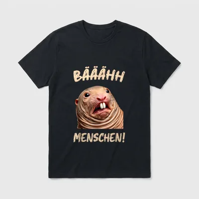 Lustiger Nacktmull Bäääh Menschen T-Shirt – Klassisches T-Shirt in Schwarz
