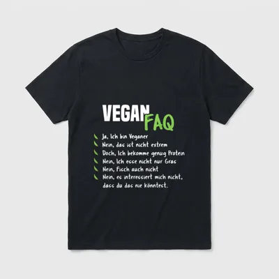 Veganer Vegan Veganerin Spruch T-Shirt – Klassisches T-Shirt in Schwarz