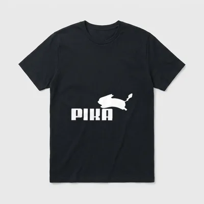 Pikamu Hybrid Lustiges T-Shirt – Klassisches T-Shirt in Schwarz