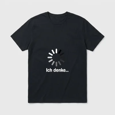 Ich Denke Lustige Zitate T-Shirt – Lade-Symbol mit Schriftzug „Ich denke...“ – Klassisches T-Shirt in Schwarz