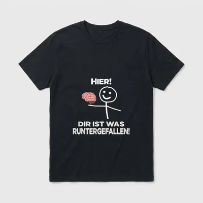 Hier! Dir ist was T-Shirt – Klassisches T-Shirt in Schwarz