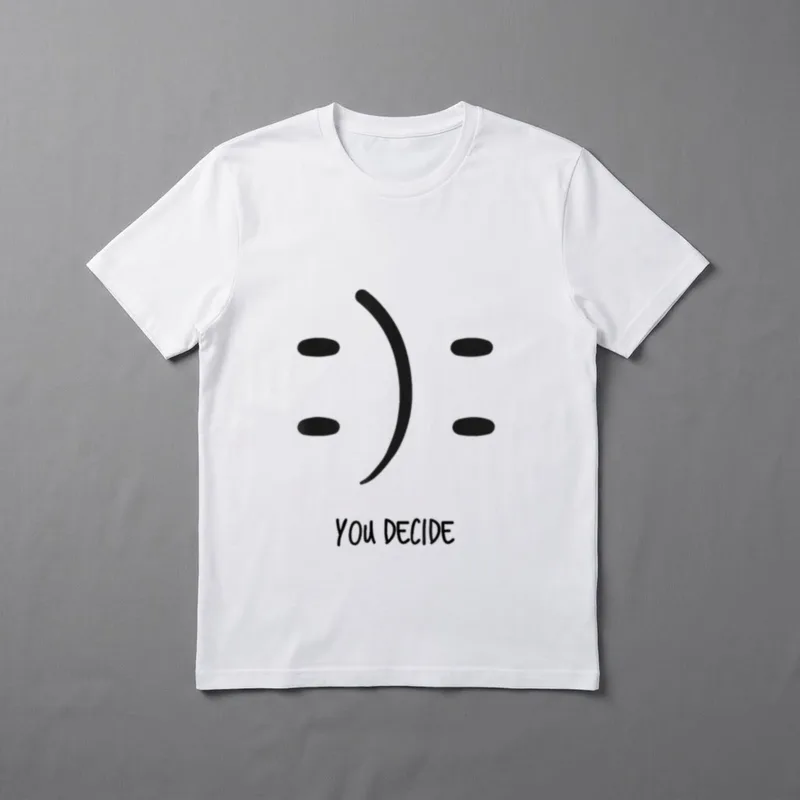 Coole Sachen Teenager Mädchen T-Shirt – Doppelter Smiley mit Schriftzug „YOU DECIDE“ – Klassisches T-Shirt in Schwarz
