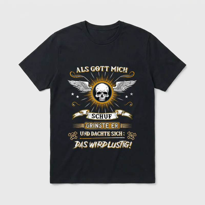Gott Schuf Mich T-Shirt – Klassisches T-Shirt in Schwarz