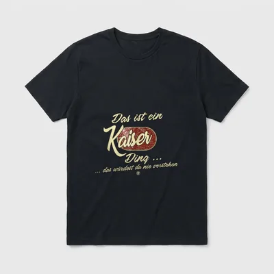 T-Shirt Familie – Schriftzug „Das ist ein Kaiser Ding ... das würdest du nie verstehen“ – Klassisches T-Shirt in Schwarz