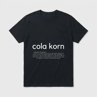 Lustiges Cola Korn Definitions T-Shirt – Klassisches T-Shirt in Schwarz