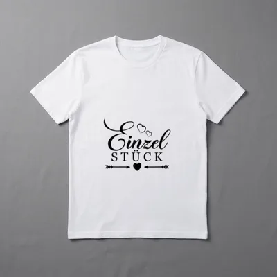 Einzelstück Spruch mit Herz T-Shirt – Schriftzug „Einzel STÜCK“ mit Herzen und Pfeilen – Klassisches T-Shirt in Schwarz