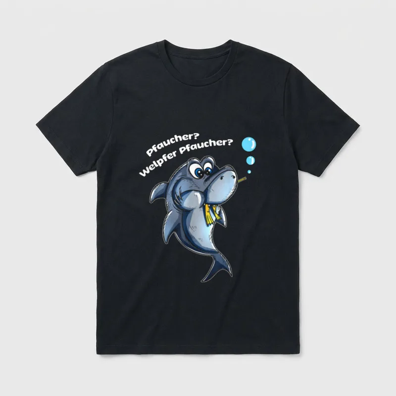 Lustiger niedlich Hai isst T-Shirt – Klassisches T-Shirt in Schwarz