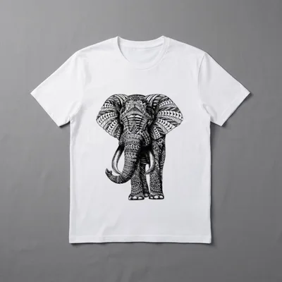 Elefant Mandala Lustig Witzig T-Shirt – Klassisches T-Shirt in Schwarz