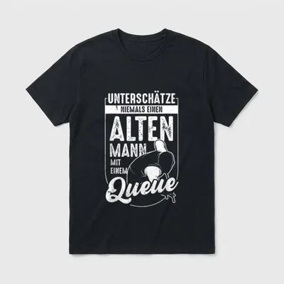 Billard Alter Mann lustiges T-Shirt – Klassisches T-Shirt in Schwarz