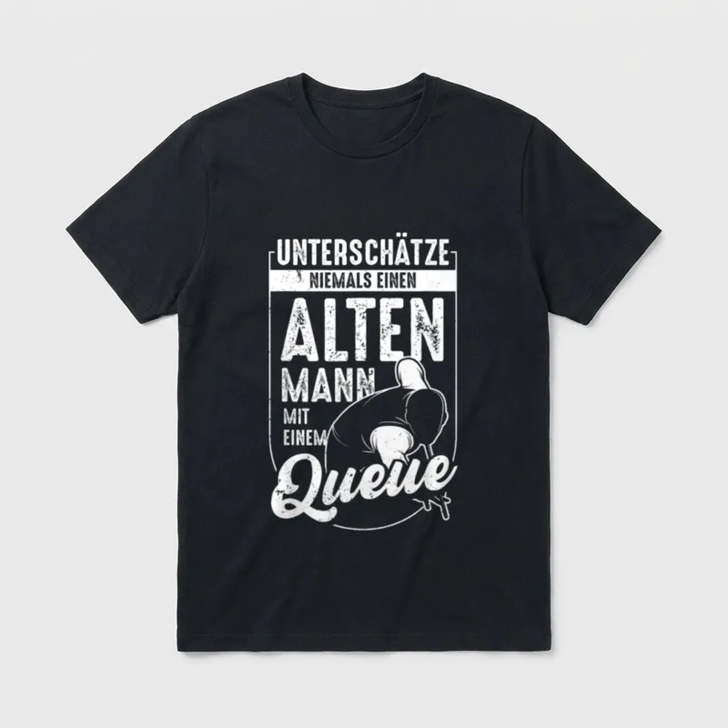 Billard Alter Mann lustiges T-Shirt – Klassisches T-Shirt in Schwarz