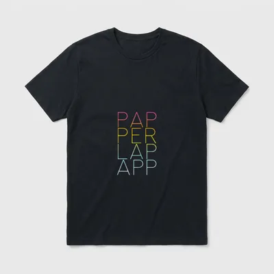 PAPPERLAPAPP Frauenpower Bla Bla T-Shirt – Schriftzug PAPPERLAPAPP in vier bunten Zeilen – Klassisches T-Shirt in Schwarz