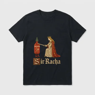 Sir Racha Sriracha Lustiges T-Shirt – Klassisches T-Shirt in Schwarz