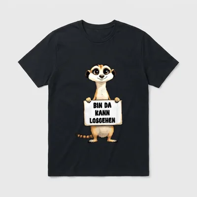 Erdmännchen Bin da kann losgehen T-Shirt – Klassisches T-Shirt in Schwarz