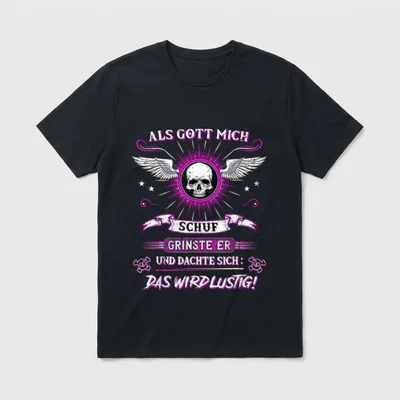 Gott mich schuf T-Shirt – Klassisches T-Shirt in Schwarz