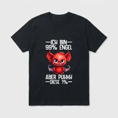 Ich Bin 99% Engel T-Shirt – Klassisches T-Shirt in Schwarz