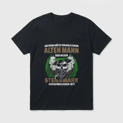 Unterschätze Niemals Einen Alten Mann T-Shirt – Klassisches T-Shirt in Schwarz