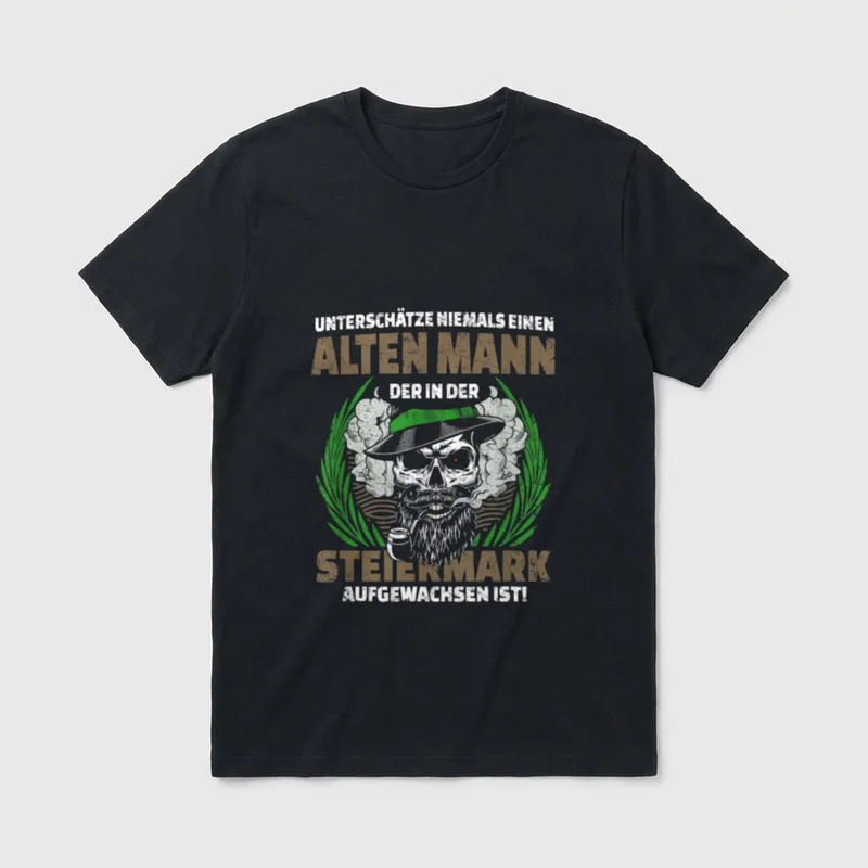 Unterschätze Niemals Einen Alten Mann T-Shirt – Klassisches T-Shirt in Schwarz