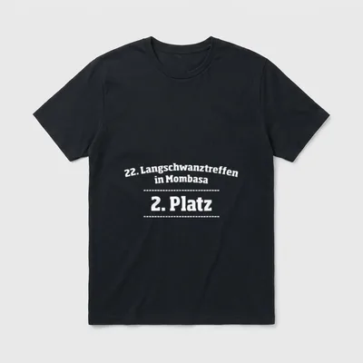 Langschwanztreffen in Mombasa Lustiges T-Shirt – 22. Langschwanztreffen in Mombasa, 2. Platz – Klassisches T-Shirt in Schwarz