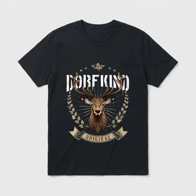 Dorfkind Hirsch Dorf Kind T-Shirt – Klassisches T-Shirt in Schwarz