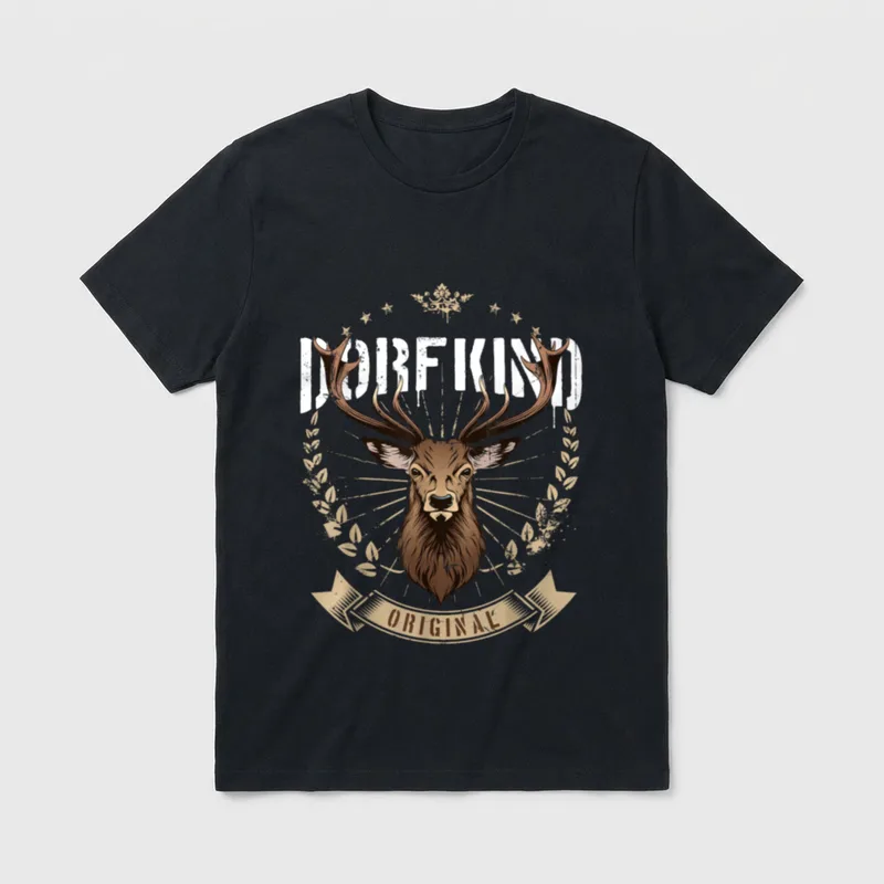 Dorfkind Hirsch Dorf Kind T-Shirt – Klassisches T-Shirt in Schwarz