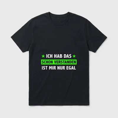 Ich Hab Das T-Shirt – Schriftzug mit grünen Sternen und leuchtendem Balken – Klassisches T-Shirt in Schwarz