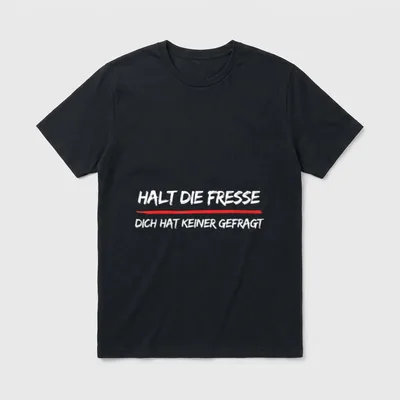 Halt Die Fresse Dich T-Shirt – Schriftzug „Halt die Fresse, dich hat keiner gefragt“ – Klassisches T-Shirt in Schwarz