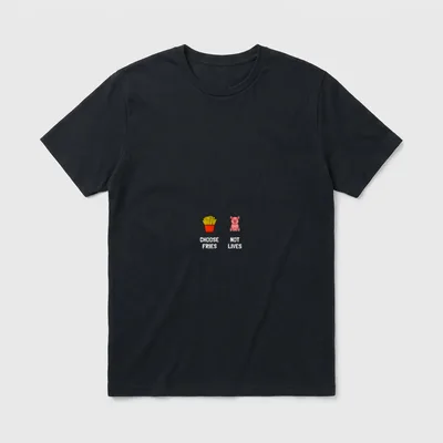 Choose Fries Not Lives T-Shirt – Klassisches T-Shirt in Schwarz