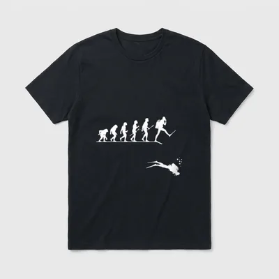 Taucher Evolution Menschen Entwicklung T-Shirt – Klassisches T-Shirt in Schwarz