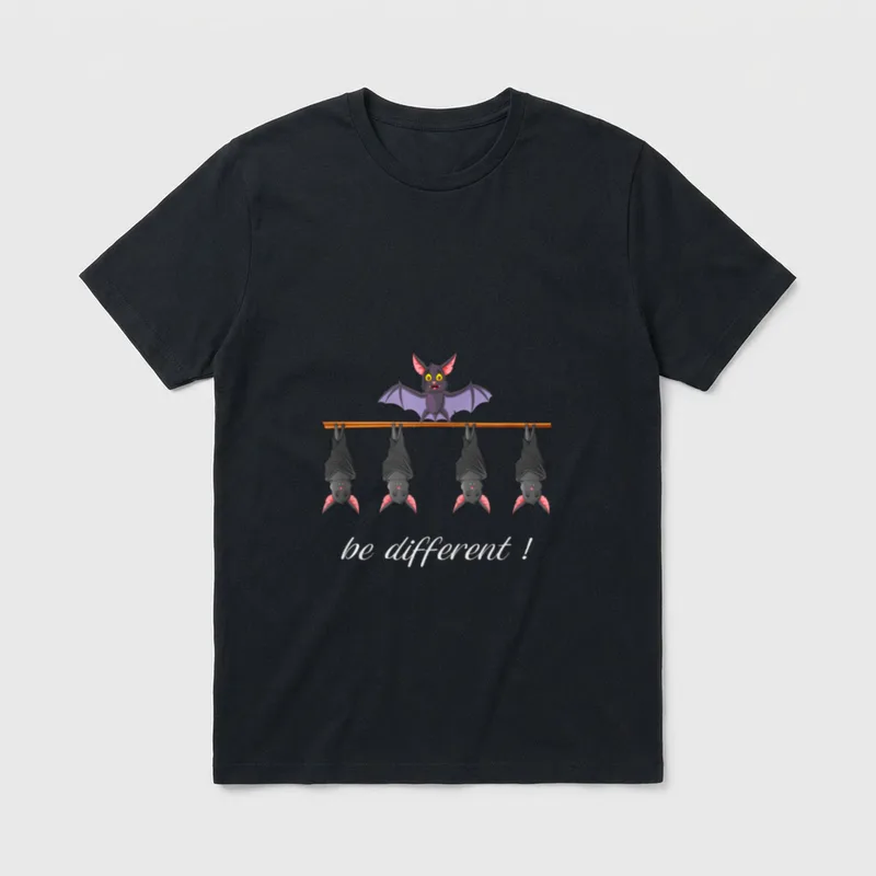 Be Different Fledermaus lustige T-Shirt – Klassisches T-Shirt in Schwarz