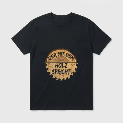Der mit dem Holz T-Shirt – Klassisches T-Shirt in Schwarz