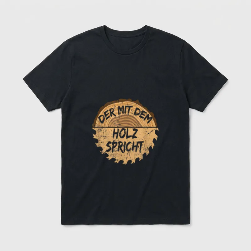 Der mit dem Holz T-Shirt – Klassisches T-Shirt in Schwarz