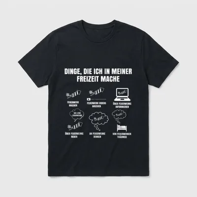 Pyro Dinge Die Ich T-Shirt – Dinge, die ich in meiner Freizeit mache – Feuerwerk-Icons – Klassisches T-Shirt in Schwarz