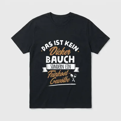 Dicker Bauch Feinkost-Gewölbe Lustiges T-Shirt – Klassisches T-Shirt in Schwarz