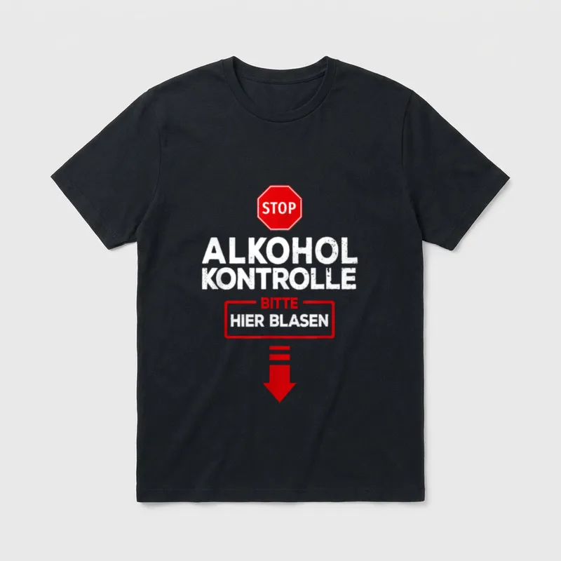 Alkoholkontrolle Bitte Blasen I T-Shirt – Klassisches T-Shirt in Schwarz