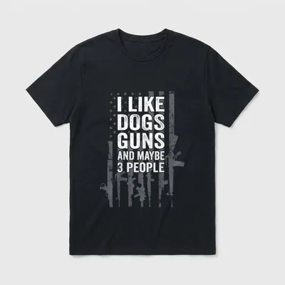 I Like Dogs Guns T-Shirt – Klassisches T-Shirt in Schwarz