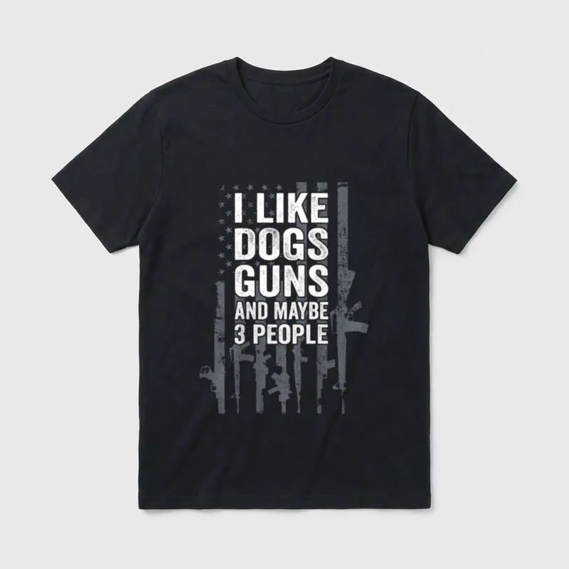 I Like Dogs Guns T-Shirt – Klassisches T-Shirt in Schwarz