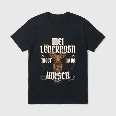 mei lederhosen trägt nu T-Shirt – Klassisches T-Shirt in Schwarz