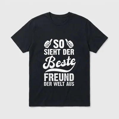 So Sieht Der Beste T-Shirt – Zwei Daumen hoch, Schriftzug Beste Freund der Welt – Klassisches T-Shirt in Schwarz