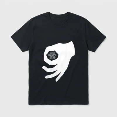 Lustiges Jugend Handschild Reinguckt T-Shirt – Faust mit Schild: Spruch über langes Hinsehen – Klassisches T-Shirt in Schwarz