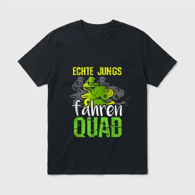 Echte Jungs fahren Quad T-Shirt – Quad-Fahrer mit Schriftzug „Echte Jungs fahren Quad“ – Klassisches T-Shirt in Schwarz