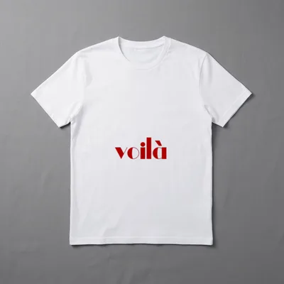 Starke Frau Frauenpower Girl T-Shirt – Roter Schriftzug „voilà“ mit Accent grave über dem à – Klassisches T-Shirt in Schwarz
