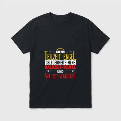 Engel Teufel Zicke Statement T-Shirt – Klassisches T-Shirt in Schwarz