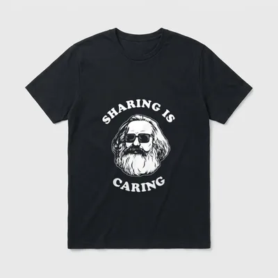 Sharing is Caring Karl T-Shirt – Klassisches T-Shirt in Schwarz