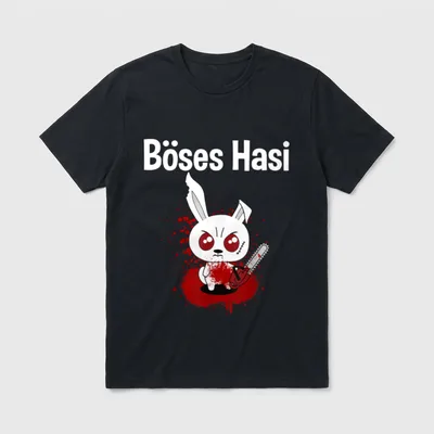 Lustiges Böses Hasi T-Shirt – Klassisches T-Shirt in Schwarz